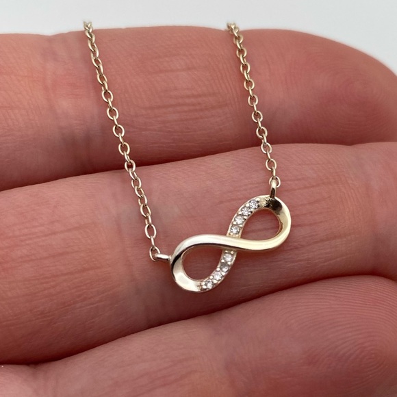 Sterling Silver 925 Infinity Gemstone Necklace - Picture 4 of 5